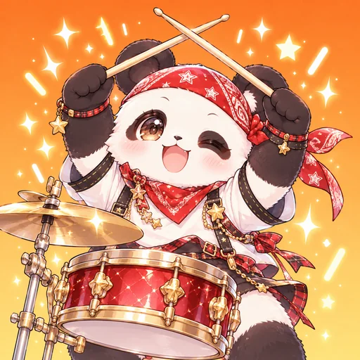 ドラマー（パンダ）のキャラクター