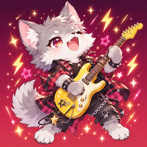 ギタリスト（オオカミ）のキャラクター